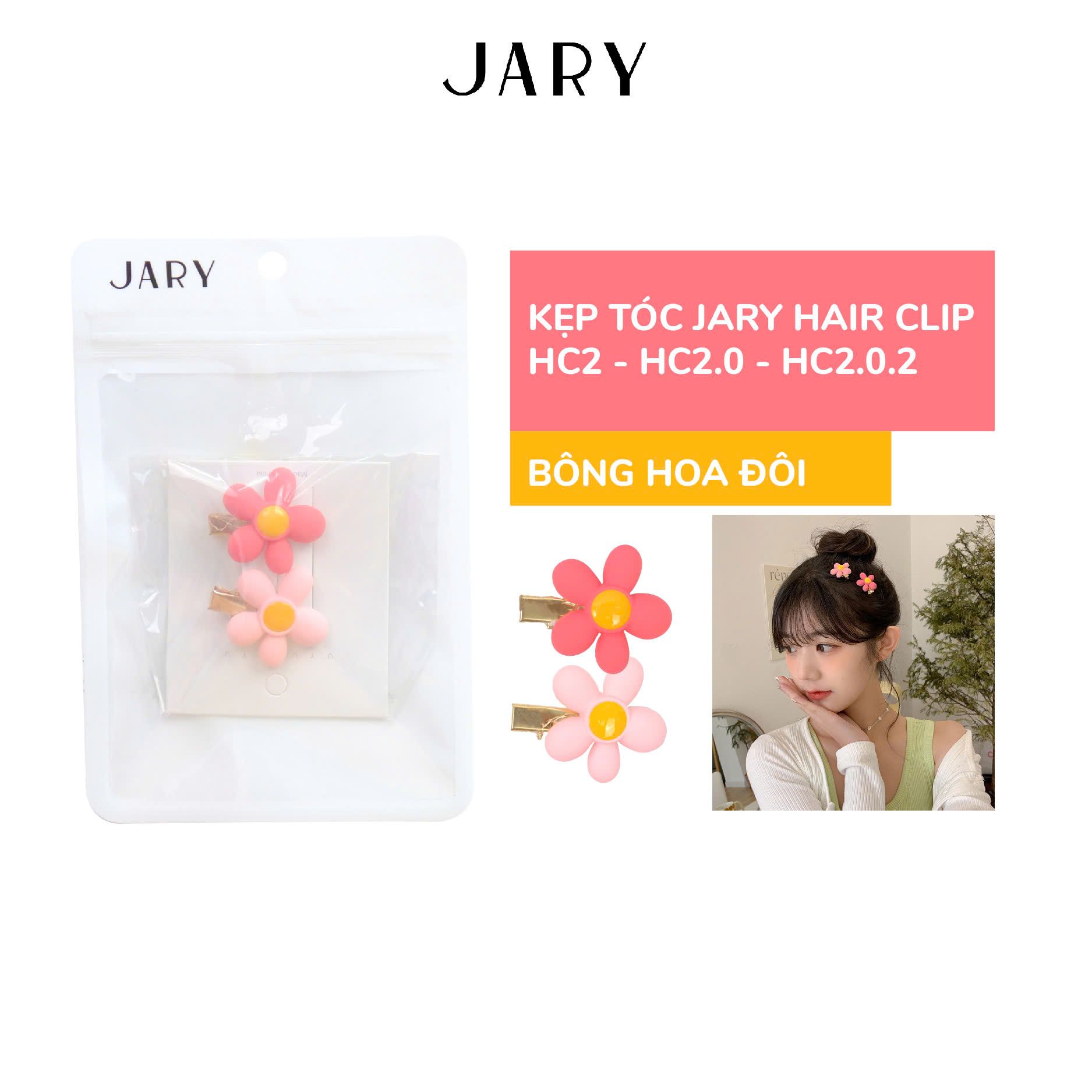 KẸP TÓC JARY HAIR CLIP - HC2 - HC2.0 - HC2.0.2 - BÔNG HOA ĐÔI