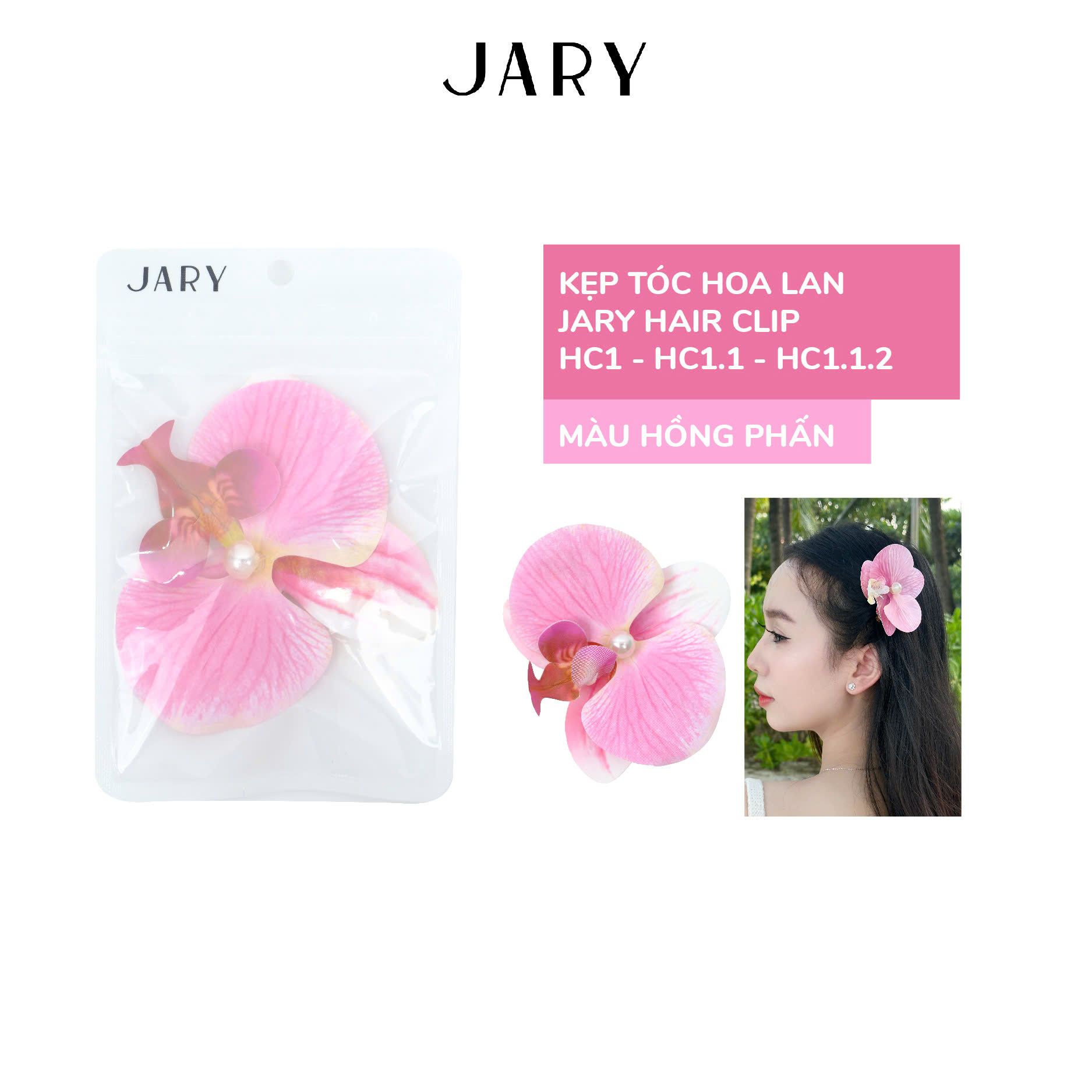 KẸP TÓC HOA LAN JARY HAIR CLIP - HC1 - HC1.1 - HC1.1.2 - MÀU HỒNG PHẤN