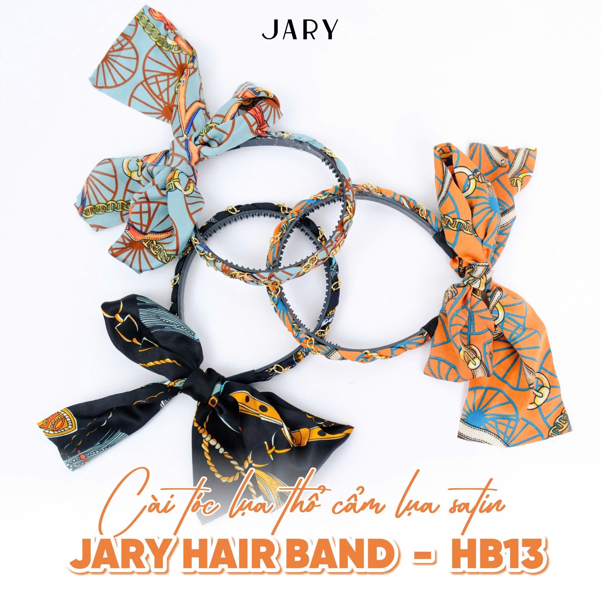 CÀI TÓC LỤA THỔ CẨM LỤA SATIN JARY HAIR BAND - HB13 - MÀU ĐEN