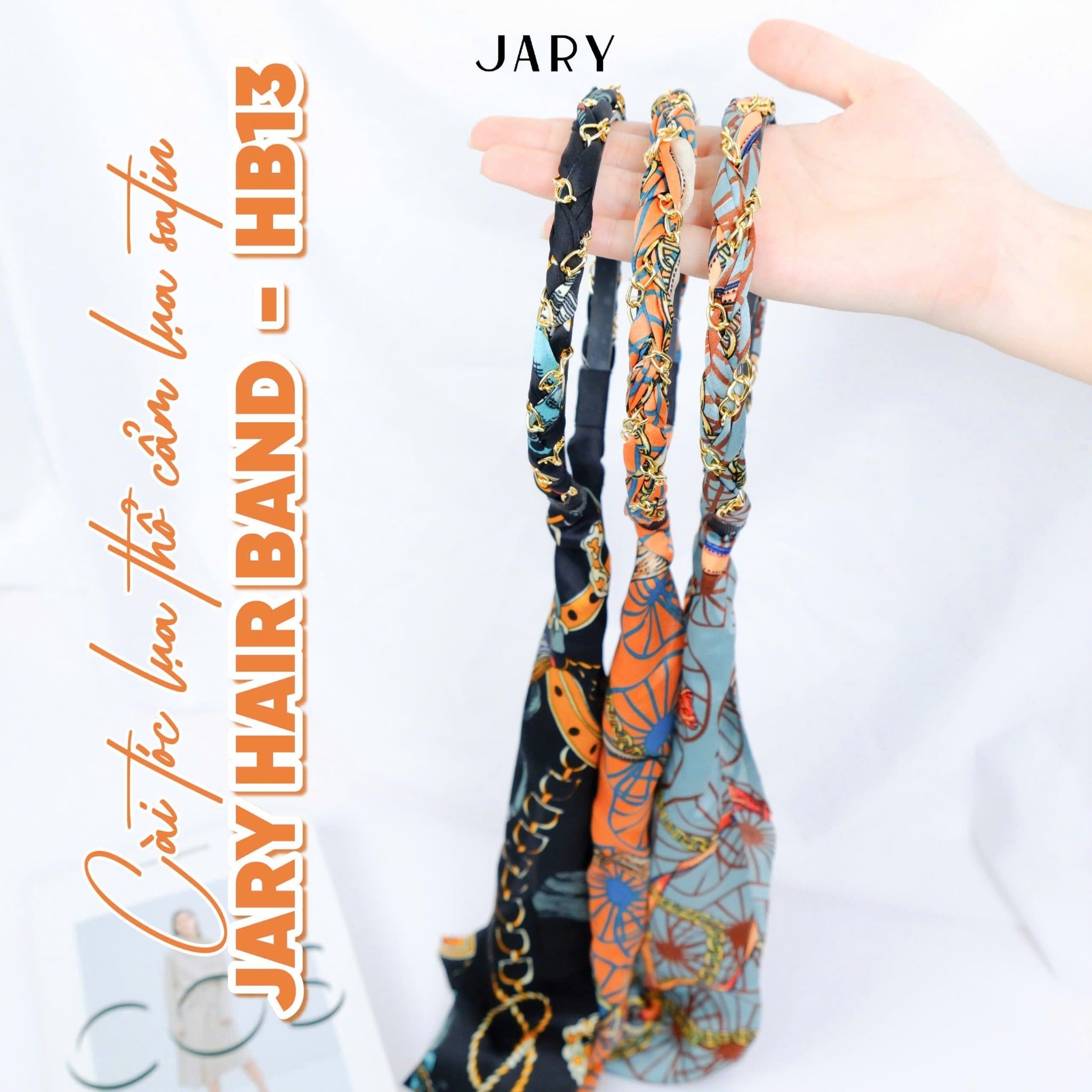 CÀI TÓC LỤA THỔ CẨM LỤA SATIN JARY HAIR BAND - HB13 - MÀU ĐEN