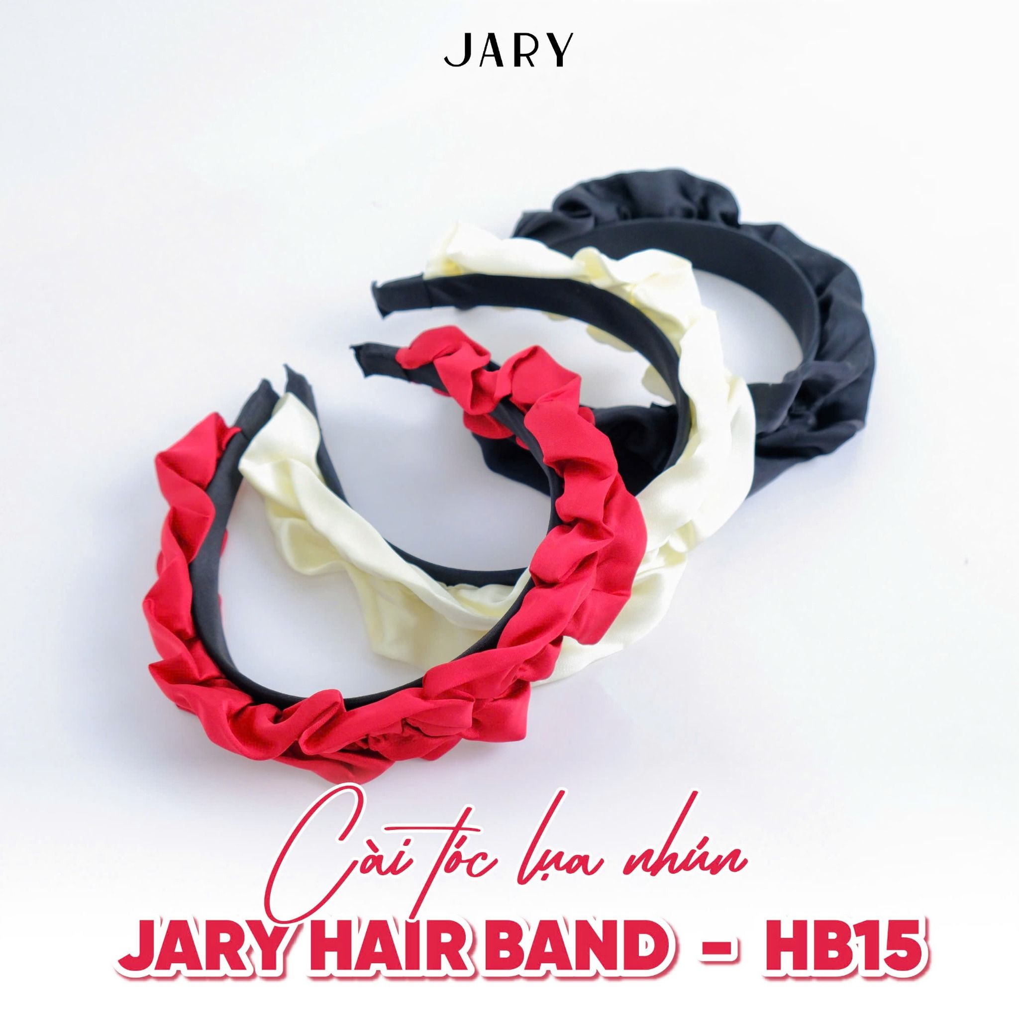 CÀI TÓC LỤA NHÚN JARY HAIR BAND -  HB15 - MÀU ĐỎ