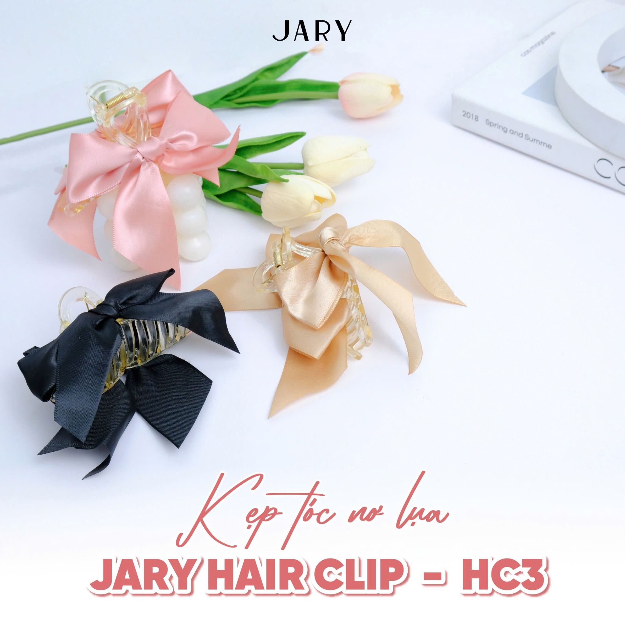 KẸP TÓC NƠ LỤA JARY HAIR CLIP - HC3 - MÀU ĐEN