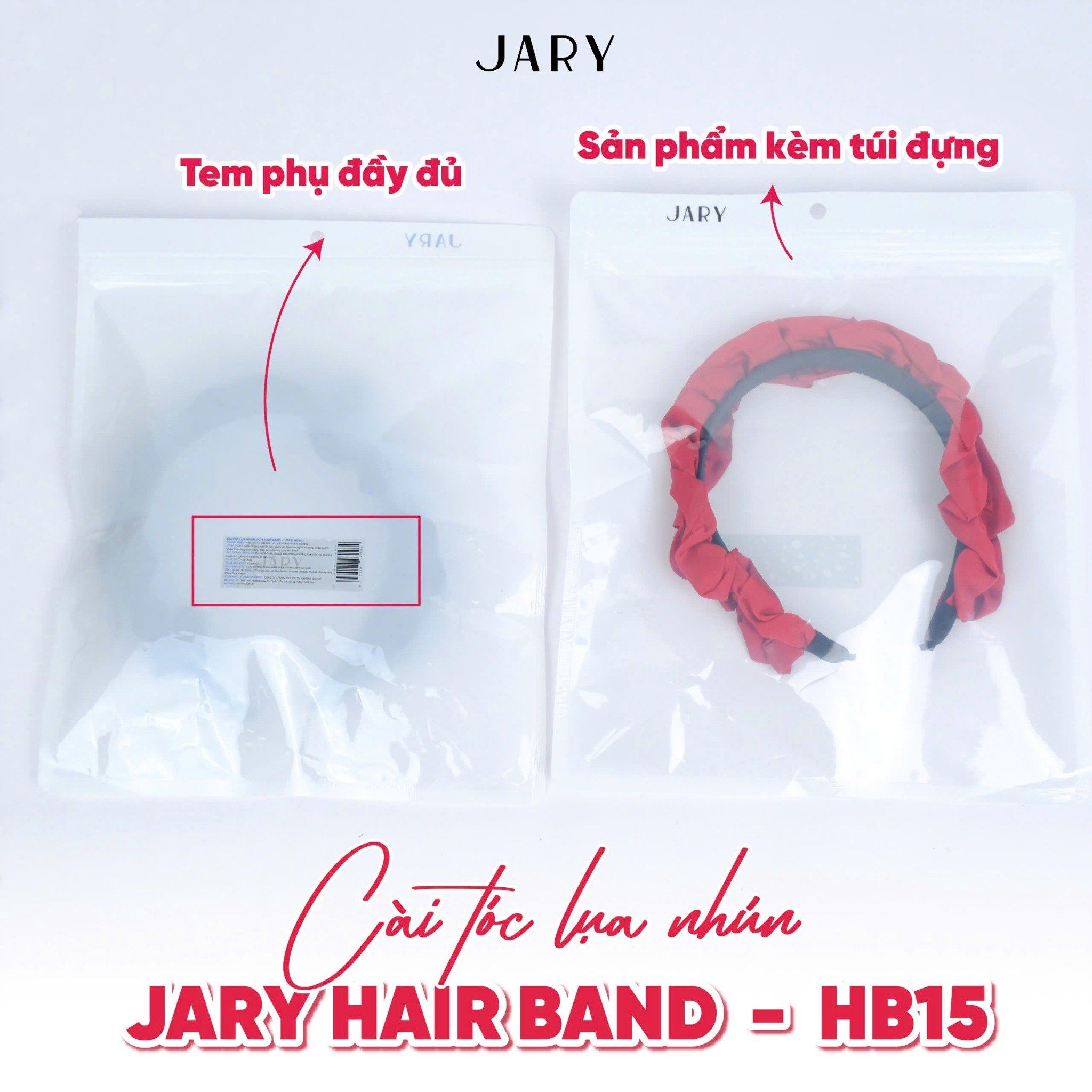 CÀI TÓC LỤA NHÚN JARY HAIR BAND -  HB15 - MÀU TRẮNG