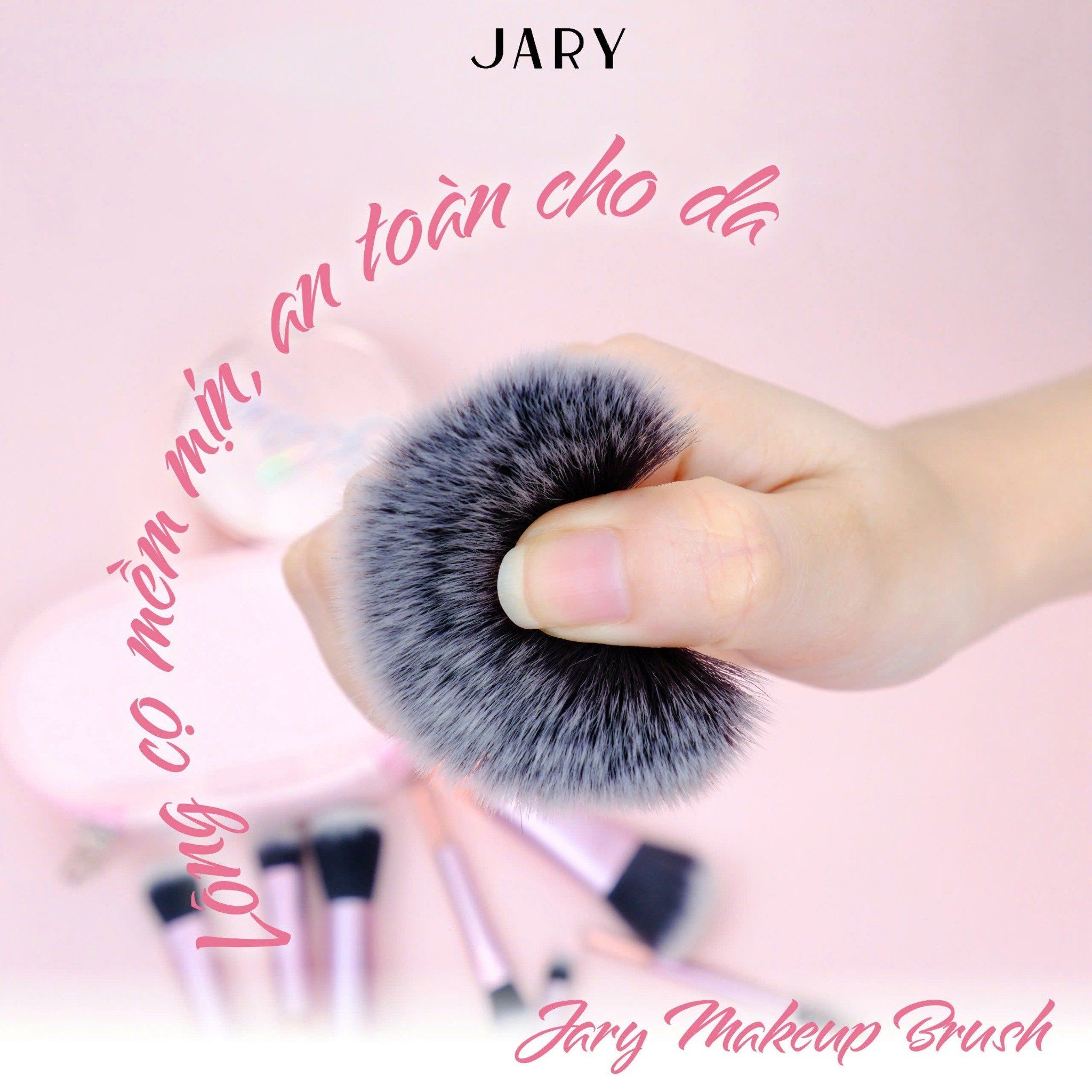 BỘ CỌ TRANG ĐIỂM JARY MAKEUP BRUSH - SET 10 CÂY - MÀU HỒNG + TÚI ĐỰNG DA PU