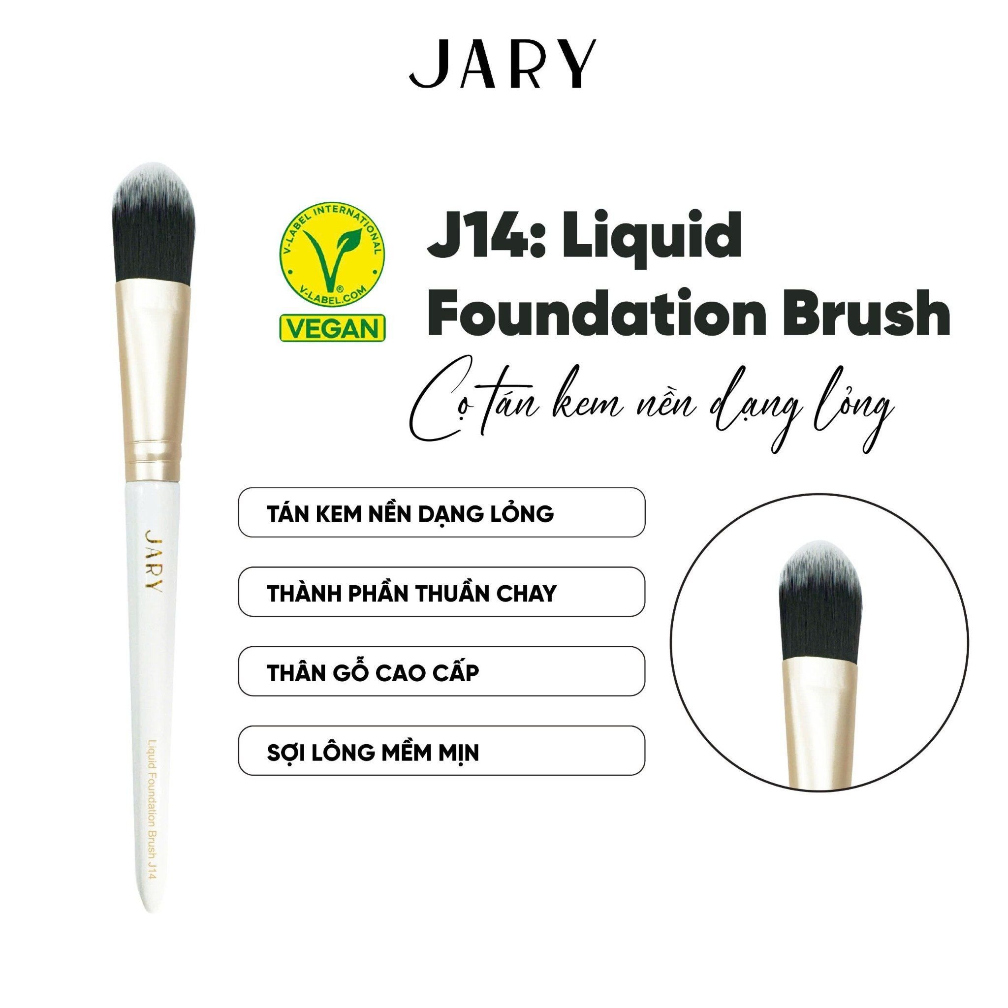 CỌ TÁN KEM NỀN DẠNG LỎNG JARY LIQUID FOUNDATION BRUSH J14