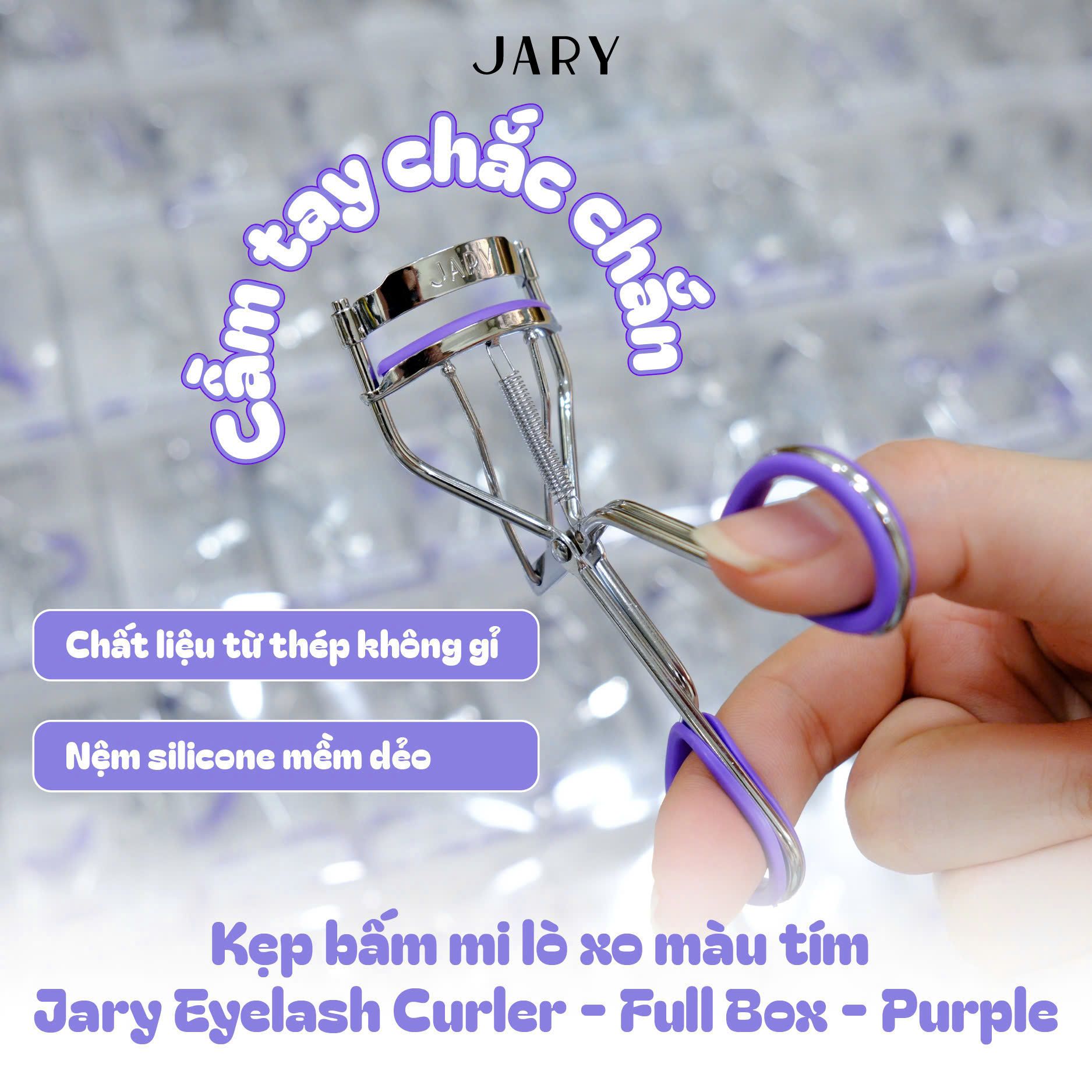KẸP BẤM MI LÒ XO MÀU TÍM JARY EYELASH CURLER - FULLBOX - PURPLE