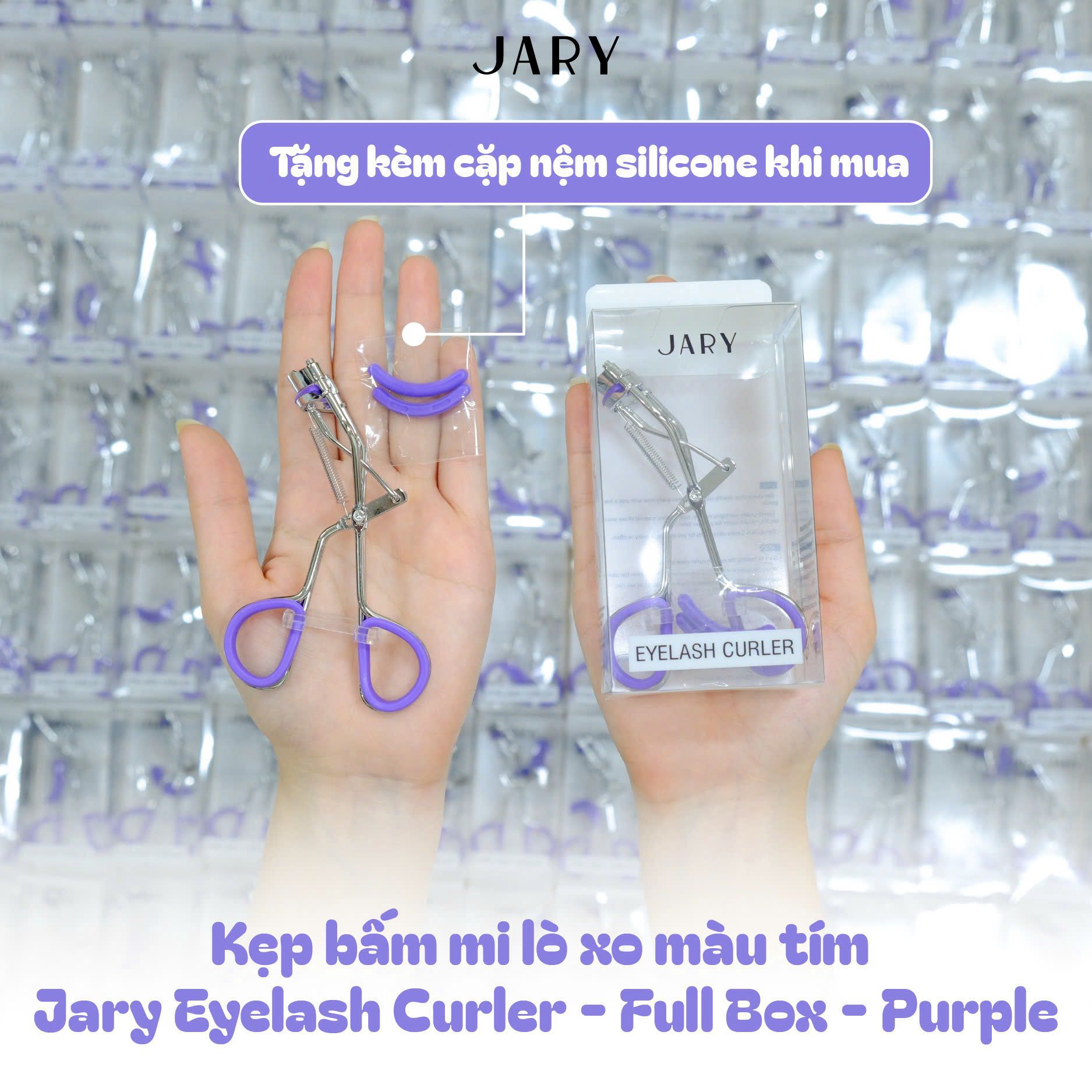 KẸP BẤM MI LÒ XO MÀU TÍM JARY EYELASH CURLER - FULLBOX - PURPLE