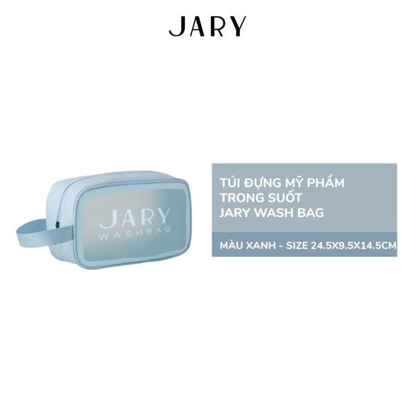 TÚI ĐỰNG MỸ PHẨM TRONG SUỐT JARY WASH BAG - MÀU XANH - SIZE 24.5X9.5X14.5