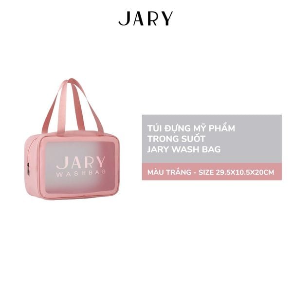 TÚI ĐỰNG MỸ PHẨM TRONG SUỐT JARY WASH BAG - MÀU HỒNG - SIZE 29.5X10.5X20