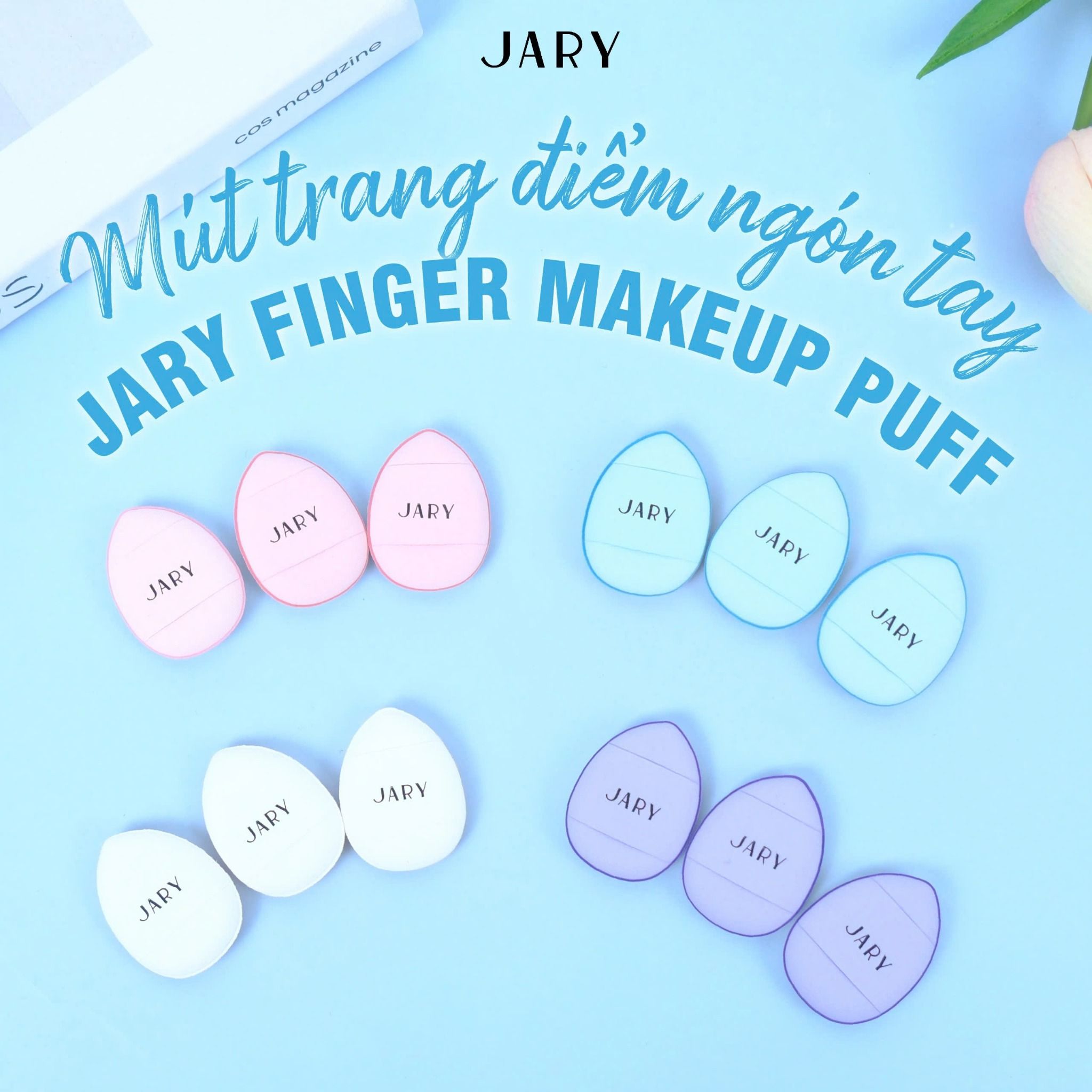 MÚT NGÓN TAY JARY FINGER MAKEUP PUFF (2 MIẾNG) - MÀU TRẮNG