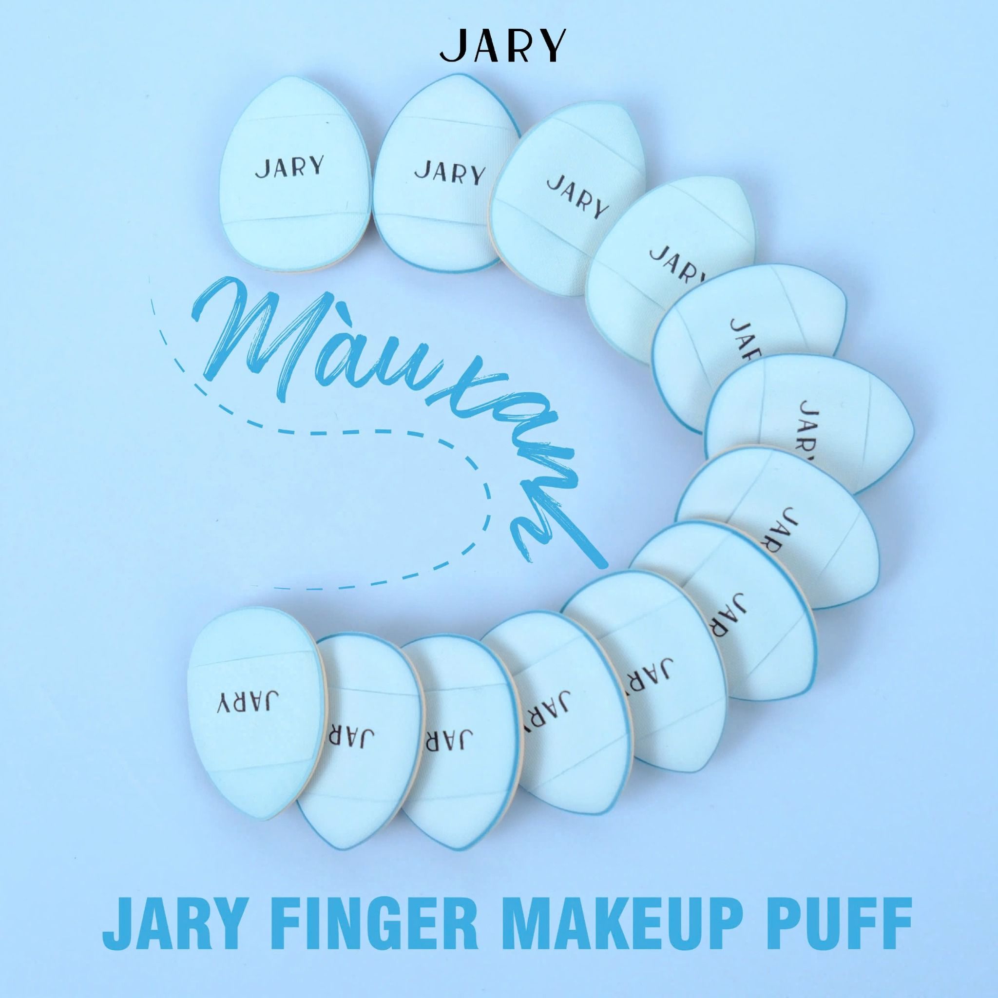 MÚT NGÓN TAY JARY FINGER MAKEUP PUFF (2 MIẾNG) - MÀU XANH