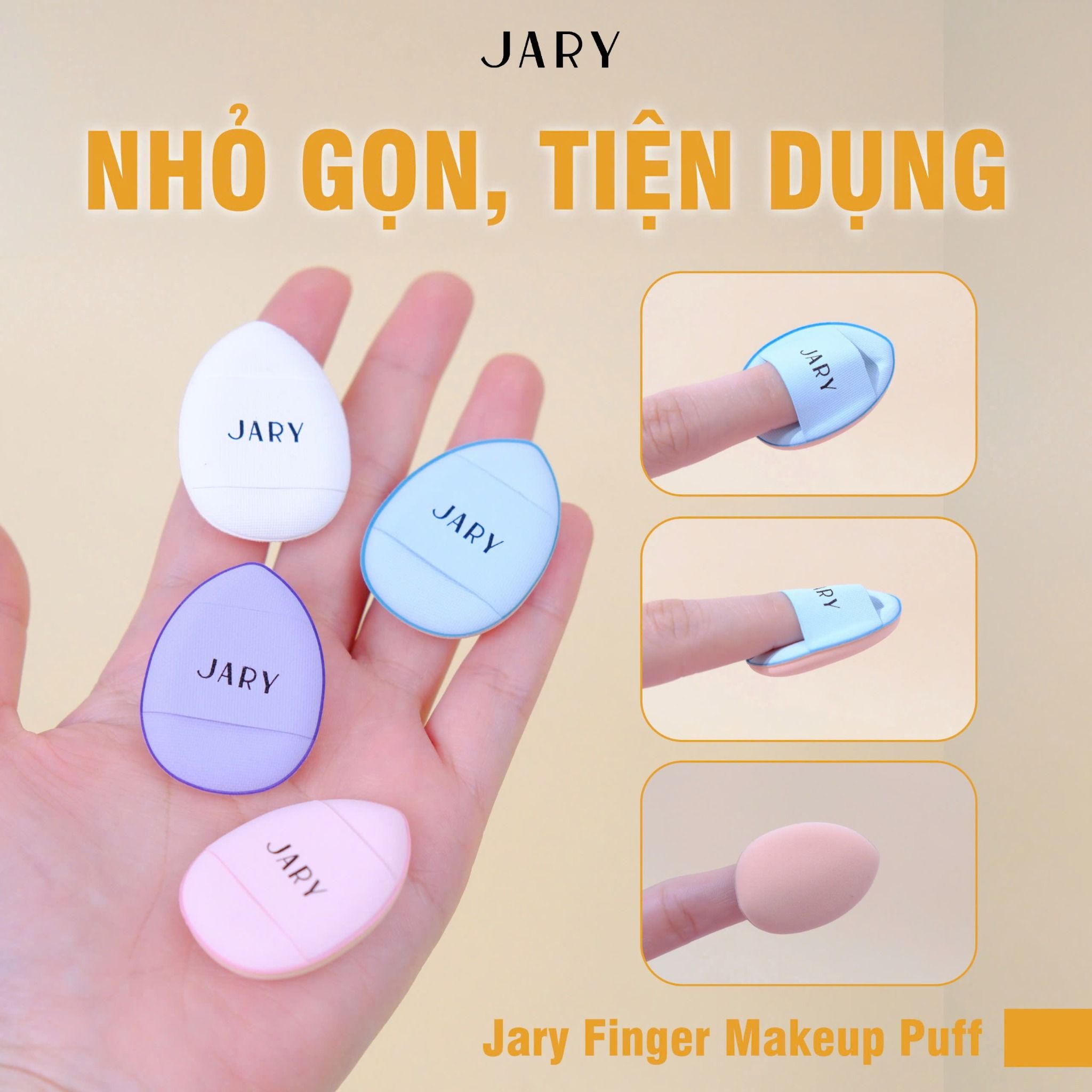 MÚT NGÓN TAY JARY FINGER MAKEUP PUFF (2 MIẾNG) - MÀU TRẮNG