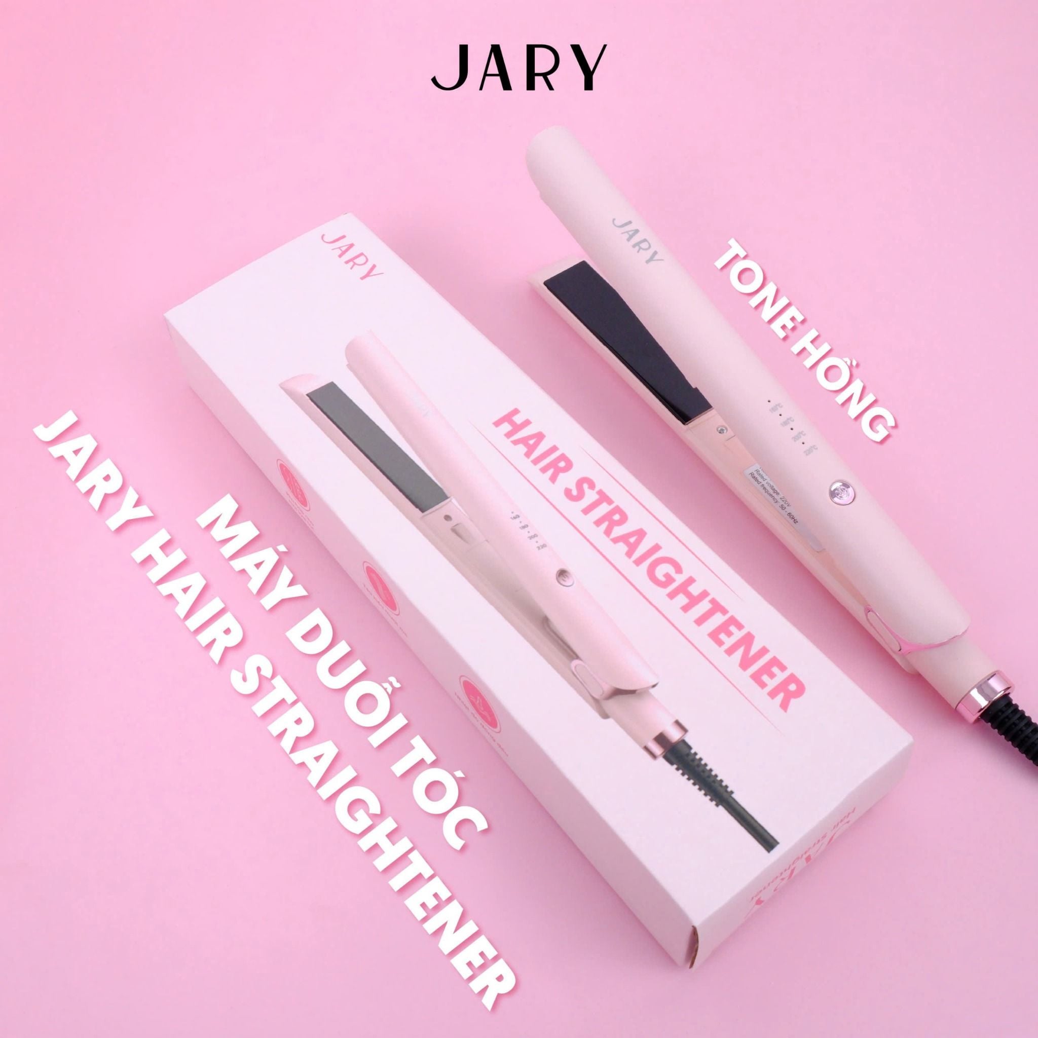 MÁY DUỖI TÓC JARY HAIR STRAIGHTENER - TONE HỒNG