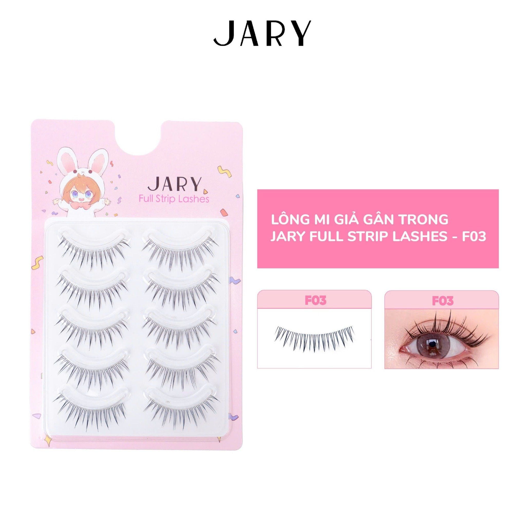LÔNG MI GIẢ GÂN TRONG JARY FULL STRIP LASHES - F03