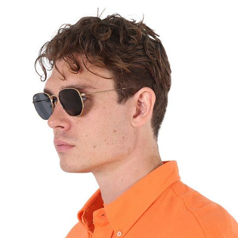  Mắt Kính Ray-Ban Hexagonal Flat Lens Blue Unisex Sunglasses Cao Cấp 