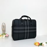  Cặp da doanh nhân Burberry Check Logo Plaque Briefcase in Coated Canvas 
