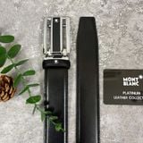  Dây thắt lưng Monblanc Black/Brown Reversible Leather Belt with Sliding buckle 