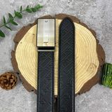  Thắt lưng MonBlanc Rectangular Mat embossed black/plain black 35 mm reversible leather belt 