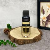  Thắt lưng Horseshoe buckle black 35 mm leather belt 