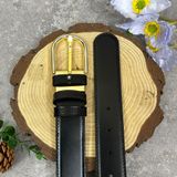  Thắt lưng Horseshoe buckle black 35 mm leather belt 