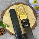  Thắt lưng Horseshoe buckle black 35 mm leather belt 