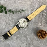  Đồng hồ HERITOR Winston Automatic White Dial Black Leather Men's Watch 