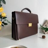 Cặp da doanh nhân MonBlanc Smooth Grain Brown Leather Briefcase 