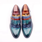  [HÀNG ORDER] Homme Novara - Round Toe Full Brogues Cut-Outs Tassels Buckles Loafer 