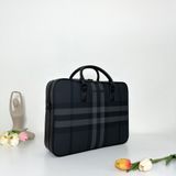  Cặp da doanh nhân Burberry Check Logo Plaque Briefcase in Coated Canvas 