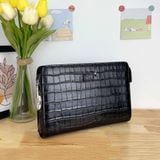  Handbag Cầm Tay MonBlanc Vân Da Cá Sấu Cao Cấp 