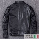  Áo khoác da Homme de Monaco - Leather Jacket Shoulder Padding for Men 