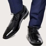  Giày tây HOMME Southampton- Italian Derby Leather Dress Shoes in Black 