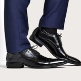  Giày tây HOMME Southampton- Italian Derby Leather Dress Shoes in Black 