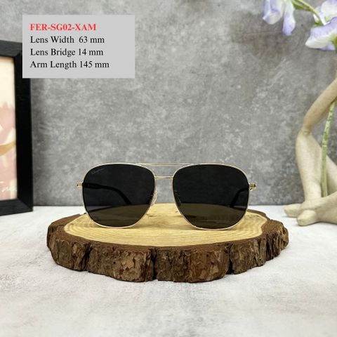  Mắt Kính Salvatore Ferragamo Green/Grey Square Sunglasses Cao Cấp 