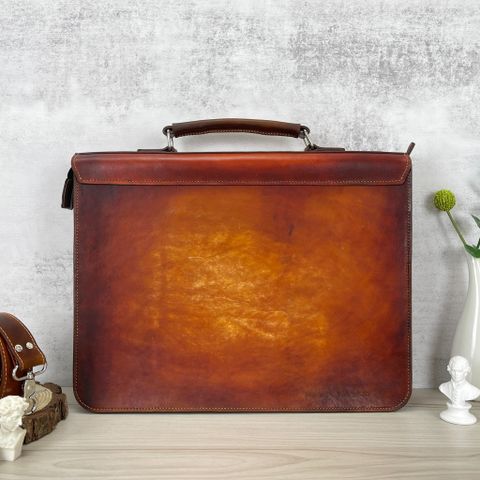  Cặp Da Thủ Công Homme Handcrafted-carved Briefcase - version Decalogue Cao Cấp 