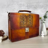  Cặp Da Thủ Công Homme Handcrafted-carved Briefcase - version Decalogue Cao Cấp 