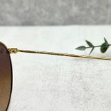  Mắt Kính Ray-Ban Round Metal Brown Gradient Unisex Sunglasses Cao Cấp 