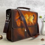  Cặp Da Thủ Công Homme Handcrafted-carved Briefcase - version Riuscito Cao Cấp 