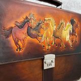  Cặp Da Thủ Công Homme Handcrafted-carved Briefcase - version Riuscito Cao Cấp 