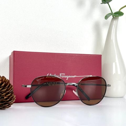  Mắt kính Ferragamo Brown Aviator Men 