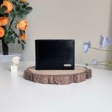  Ví da nam Homme Messina -Handmade shell cordovan black leather wallet 