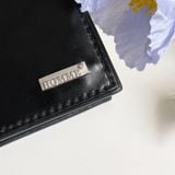  Ví da nam Homme Messina -Handmade shell cordovan black leather wallet 