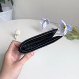  Ví da nam Homme Messina -Handmade shell cordovan black leather wallet 