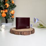  Ví da nam Homme Messina -Handmade shell cordovan brown leather wallet 