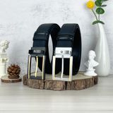  Thắt lưng Monblanc Black/ White 35 mm leather belt 