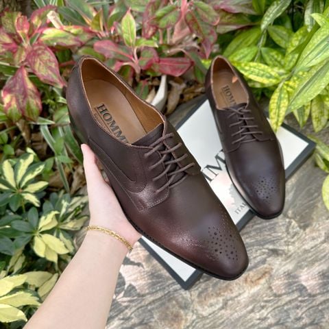  Giày tây Homme Genova - Black/Brown Genuine Leather Derby Italian Shoes 