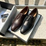  Giày tây Homme Genova - Black/Brown Genuine Leather Derby Italian Shoes 