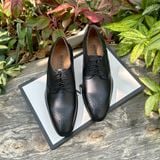  Giày tây Homme Genova - Black/Brown Genuine Leather Derby Italian Shoes 