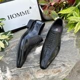  [HÀNG ORDER] Homme Crotone - Pointed Toe Loafers With Crocodile Pattern 