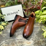 [HÀNG ORDER] Homme Chieti - Classic Italian Black/Brown Leather Boot 